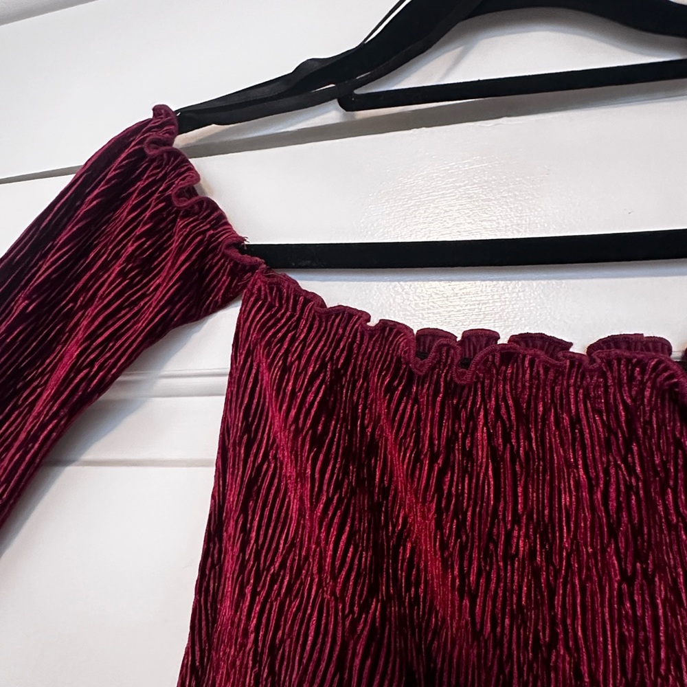 Burgundy Off-Shoulder Top